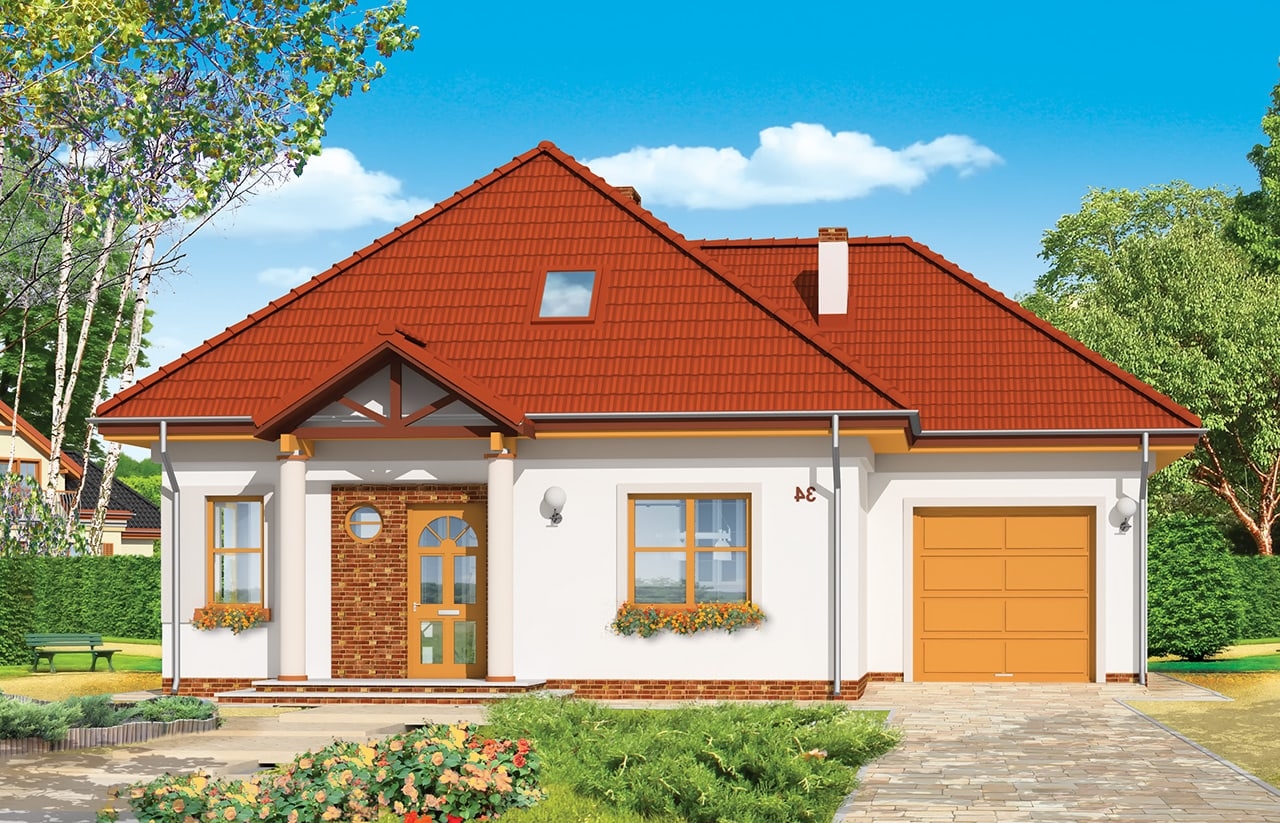 projekt-domu-mazurek-3-wizualizacja-front-lustro